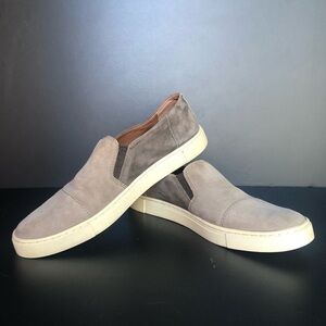 FRYE Loafer Slip On Shoes Women’s 9M Brown Taupe Colorblock Suede Gemma Cap Toe